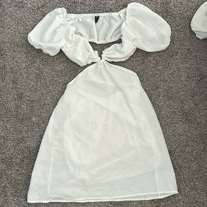White dress with cut outs